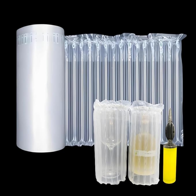 Large Wide Bubble Cushion Wrap for Packing 262 Feet Space Saving Inflatable Air Pillows for Shipping Moving Heavy Duty Packing Supplies for Fragile Items with Pump, Bottle Packaging Material