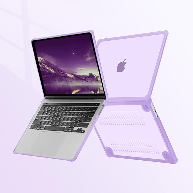MOSISO Compatible with MacBook Pro 13 inch Case M2 2025-2016 A2338 M1 A2251 A2289 A2159 A1989 A1708 A1706, Anti-Cracking Heavy Duty Plastic TPU Bumper Hard Case&Keyboard Skin&Screen Film, Purple