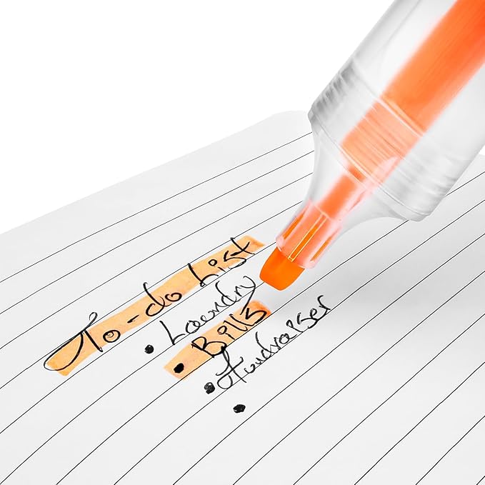 RPET Highlighter Customize Text Name or Personalized Image 0.95 Each - Sold in Pack of 250 - Clear with Orange