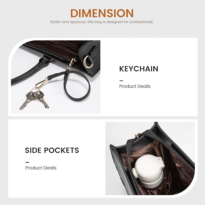 LOVEVOOK Laptop Tote Bag for Women, Work Totes Business Office Computer Briefcase with Clutch Purse