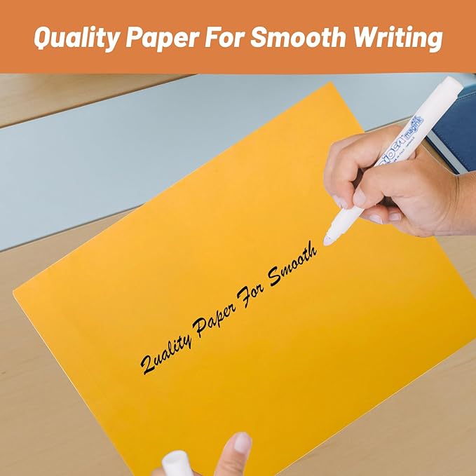 Manila Clasp Envelopes 10x13 100 Pcs, Creebe Large Brown Yellow 10 x 13 Envelopes with Clasp and Gummed Seal for Mailing, 100 GSM Kraft Paper