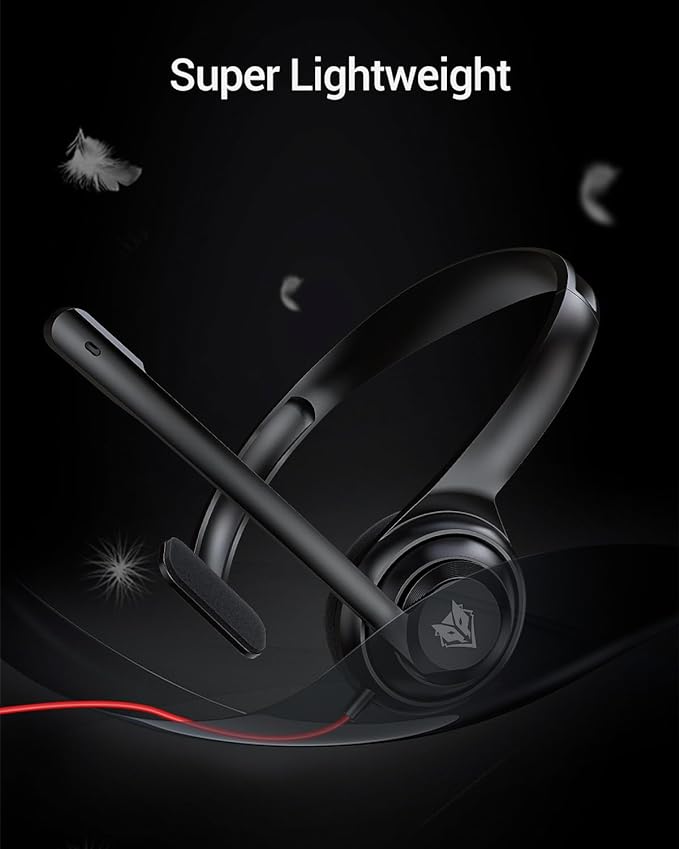 NUBWO HW02 USB Headset with Microphone Noise Cancelling &in-line Control, Ultra Comfort Computer Headset for Laptop pc, On-Ear Wired Office Call Center Headsets for Boom Skype Webinars, 5 Packs