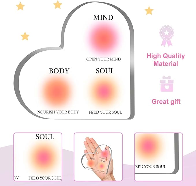 Mental Health Decor, Therapy Anxiety Decor Sign, Psychotherapy Affirmations Heart Acrylic Sign, Therapy Mental Health Decorations, Mental Health Gifts for Social Worker Classroom School Counseling