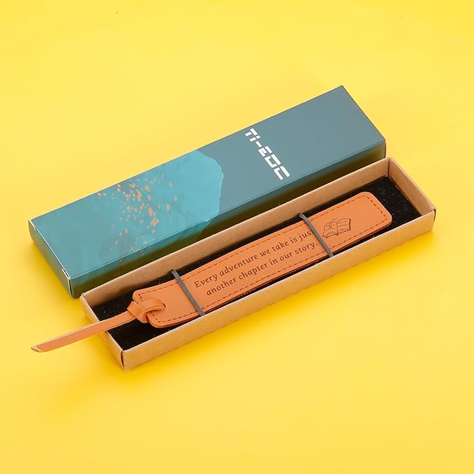 Leather Bookmark for Men Women Anniversary Leather Gifts for Him Her Men 3rd Anniversary Wedding Party Birthday Retirement Gifts for Women Inspirational Bookmark for Women Book Lover,Another Chapter