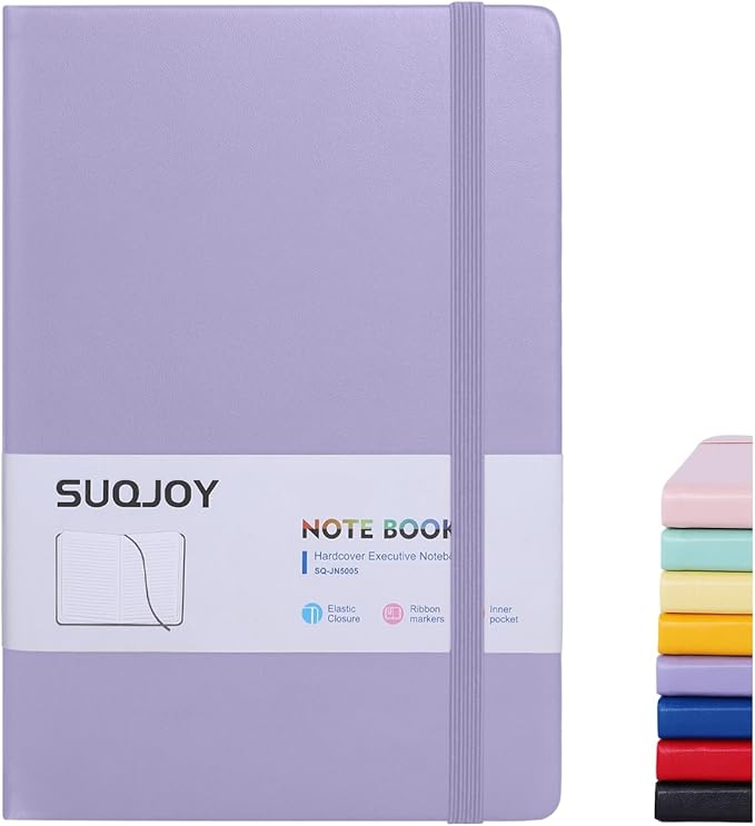 Lined Journal Notebooks for Writing, 100 GSM Thick Paper, 1 Pack Hardcover Notebooks, A5 College Ruled Notebook, Journaling Notebook for School/Travel/Office (Purple- 1 Pack)