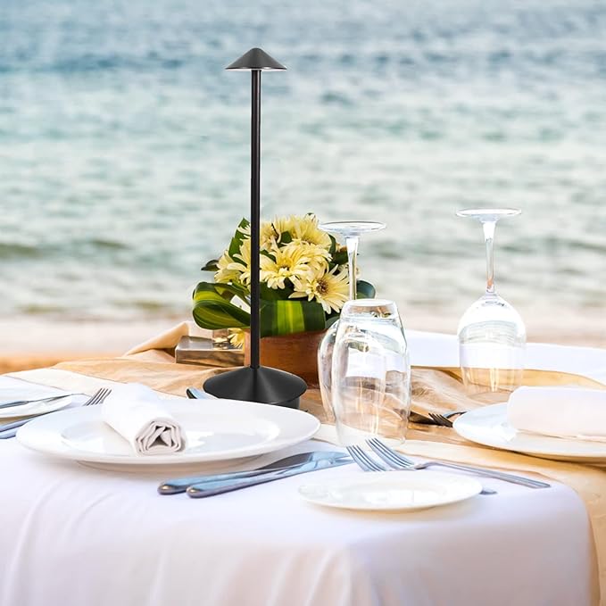 Cordless Table Lamp, Portable Led Desk Lamp 6000mAh Battery Operated Table Lamp, Mordern Rechargeable Night Light in Aluminum, Dimmable Table Light for Indoor Outdoor