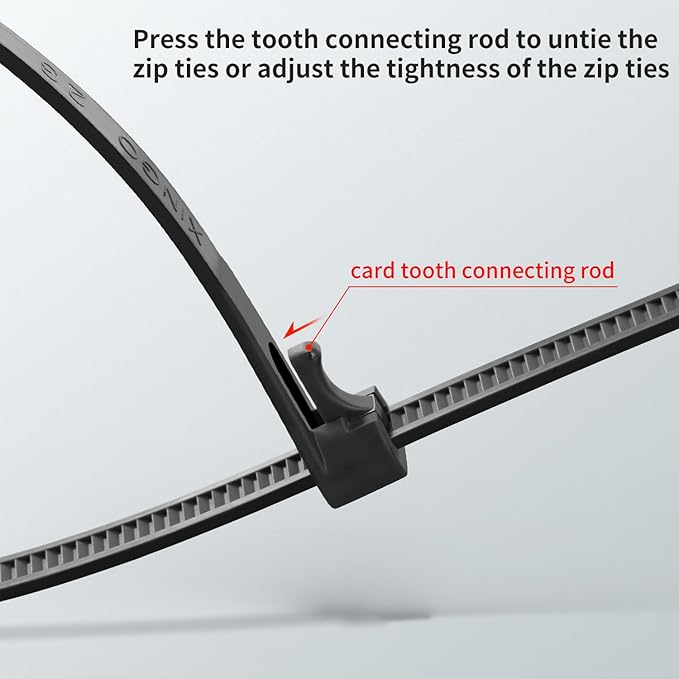 14 Inch Recoverable Reusable Zip Ties, 100PCS White Zip Ties, Outdoor 120 lb. Small Cable Ties, Small Releasable Plastic Ties, Removable Wire Ties for Wire Management Outdoor Patio