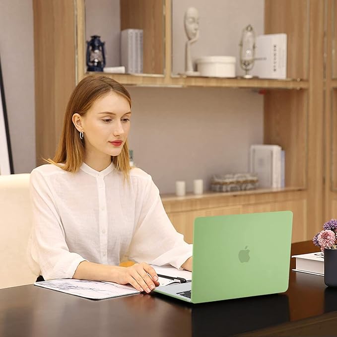 MOSISO Compatible with MacBook Air 13 inch Case 2025 2024 2023 2022 M4 A3240 M3 A3113 M2 A2681, Plastic Hard Shell&Keyboard Cover&Screen Film&Type C for MacBook Air 13.6 inch Case, Chartreuse