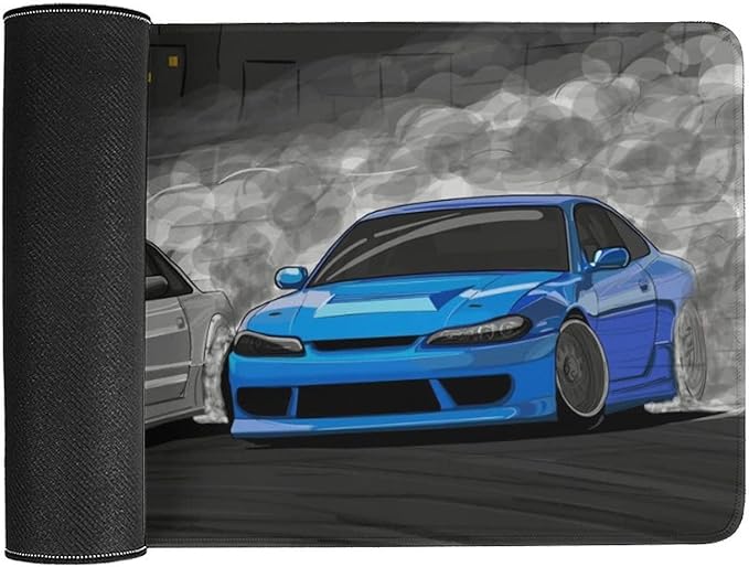 Large Mouse Pad Gaming Drifting S13 and S15 JDM Car Desk Mat Long Big Mousepad Extended Keyboard Computer Pad Office Desk Organizers and Accessories 30x60cm