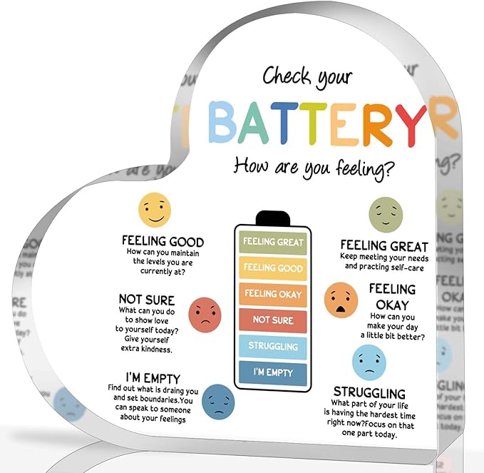 Mental Health Decor, Psychotherapy Affirmations Heart Acrylic Sign, School Counselor Sign, Therapy Anxiety Decor Sign, Mental Health Gifts for Social Worker Classroom School Counseling Educational