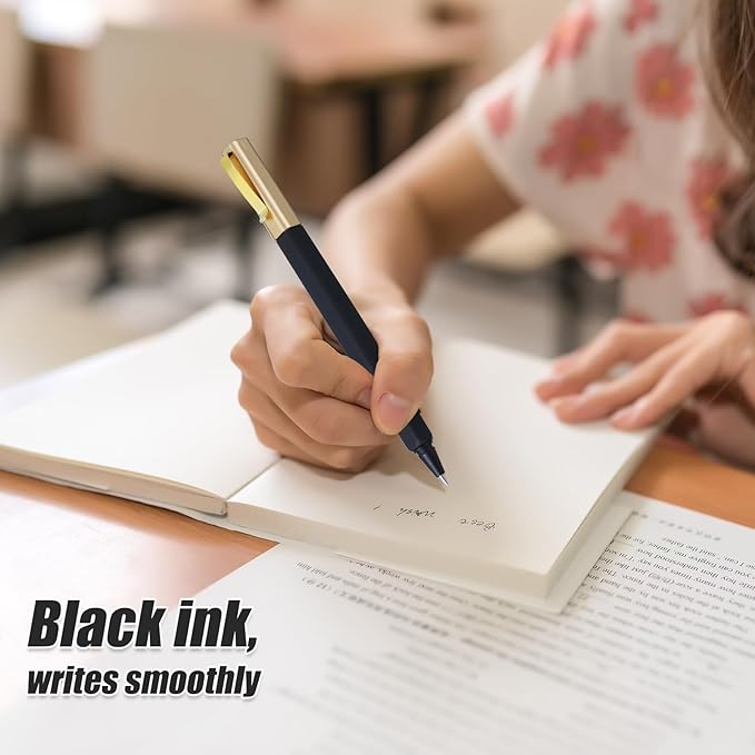 36 Pack Gel Pens Black 0.5mm Medium Point Black Gel Ink Pens with Cap Quick Drying Ballpoint Pen Smooth Writing Fine Point Pen for Journaling School Office Supplies