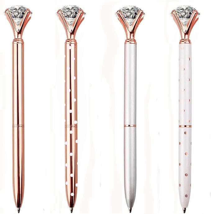 Set of 12 Diamond Pens – Elegant Crystal Topped Writing Instruments for Gifting, Office, and Special Occasions