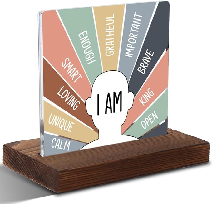 Mental Health Gifts for Therapist, Encouragement Gifts for Therapist, Positive Affirmation Gifts forTherapist, Modern Acrylic Desk Plaque with Inspirational Quotes, 10 x 10 x 1.5 cm,XXD53