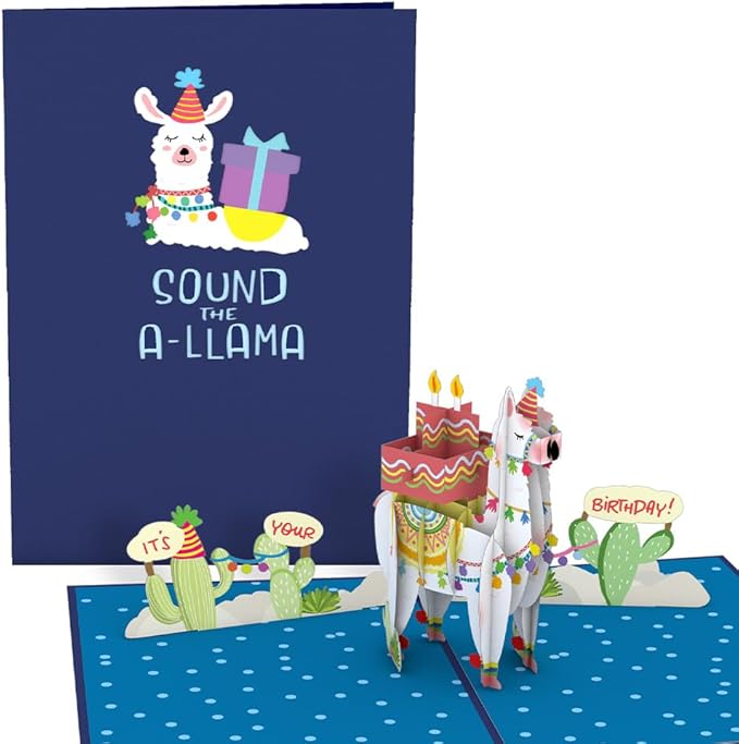Lovepop Birthday Pop-Up Card for Her, Him, Men, Women - 3D Animal Greeting Cards - Sound The A-Llama - 5" x 7" - Blank Notecard & Envelope Included
