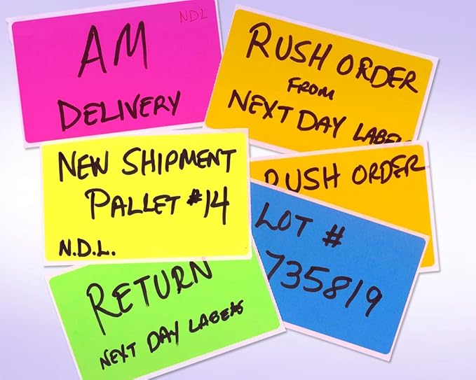 NextDayLabels - 3 X 5 Rectangle Inventory Color Coding Sticker Labels, 500 Per Roll (Fluorescent Yellow)