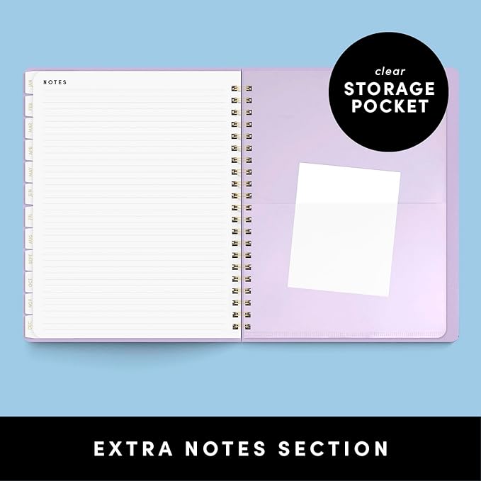 PAPERAGE 2026 Weekly & Monthly Planner, 12 Months (January 2026 - December 2026), 9.2 in x 11.2 in, Spiral Bound 2026 Planner with Weekly, Monthly & Yearly Views, Note Pages & Inner Pocket – Blush