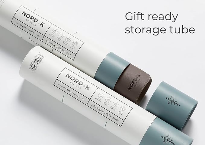 Nordik Cork Leather Desk Mat Cable Organizer - Gunmetal Grey 35 X 17 inch - Premium Extended Mouse Mat for Home Office Accessories - Non-Slip Vegan Leather Desk Pad Protector & Desk Blotter Pad