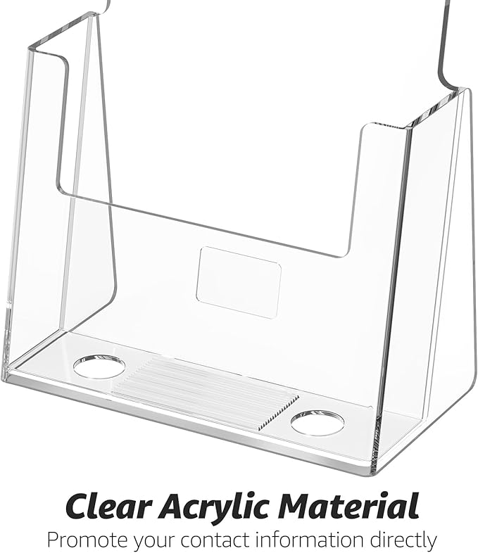 MaxGear Acrylic Brochure Holder 6 x 9 Inches, Clear Literature Holder Acrylic Countertop Organizer Plastic Flyer Display Stand Clear Bi-fold Magazine Holder for Pamphlet, Booklet, Menu, 2 Pack