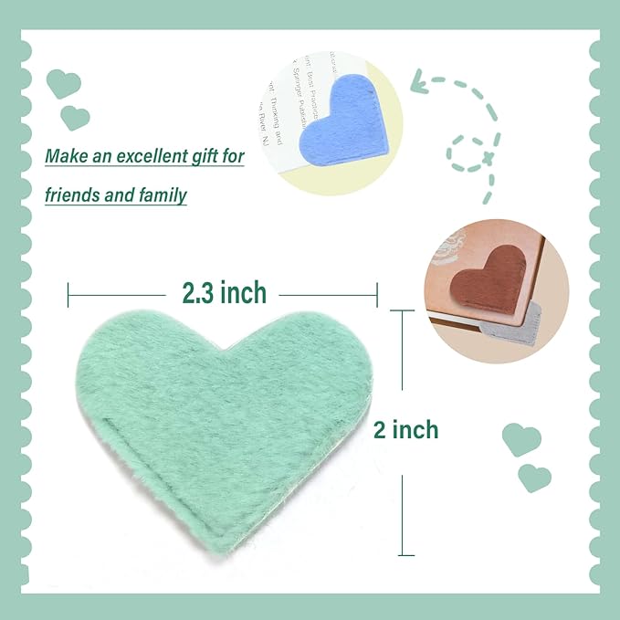 Leather Heart Bookmarks - Winjeto 6 Pieces Cute Corner Page Book Marks for Teachers Students Book Reading Lovers, for School Office Home Supplies (Furry（6pcs）)