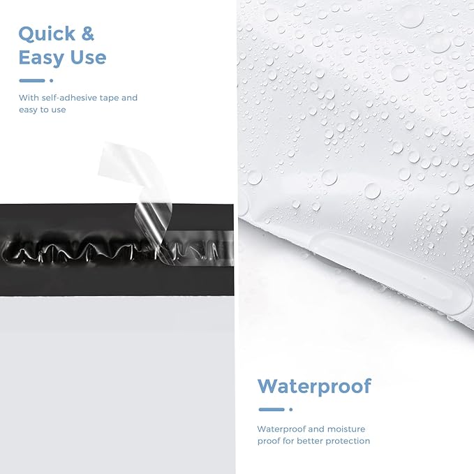 Metronic Poly Mailer 500 Pcs 12 x 15.5, Strong Adhesive Shipping Envelopes for Clothing, Waterproof Shipping Bags for Small Businesses, Flexible Mailers Poly Bags for Shipping,Packages Bags White