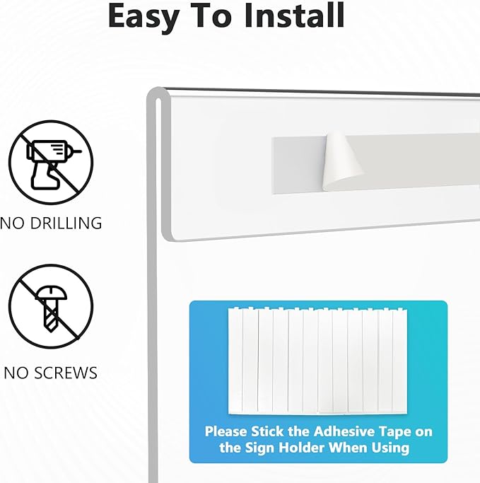 MaxGear Acrylic Sign Holder 4x6, Clear Plastic Wall Mount Sign Holder with Double-Sided Tape, Acrylic Picture Frame Flyer Paper Document Holder Acrylic Wall Frame for Home, Office, Restaurant, 6 Pack