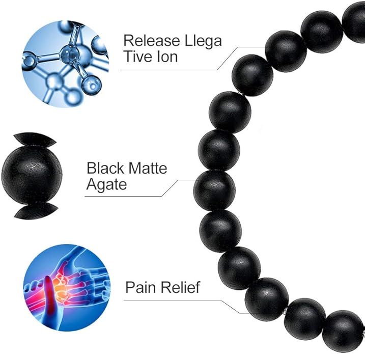 M MOOHAM Natural Stone Bracelets for Men - 8mm Tiger Eye | Matte Agate | Lava Rock Bracelets for Men Teen Boys Gifts Birthday Anniversary Christmas Gifts for Men Teens