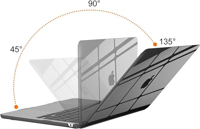 MOSISO Compatible with MacBook Air 13 inch Case 2025 2024 2023 2022 M4 A3240 M3 A3113 M2 A2681, Plastic Hard Shell&Keyboard Cover&Screen Film&Type C for MacBook Air 13.6 inch Case, Smoke Black