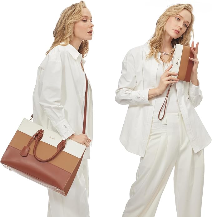 LOVEVOOK Laptop Tote Bag for Women, Work Totes Business Office Computer Briefcase with Clutch Purse