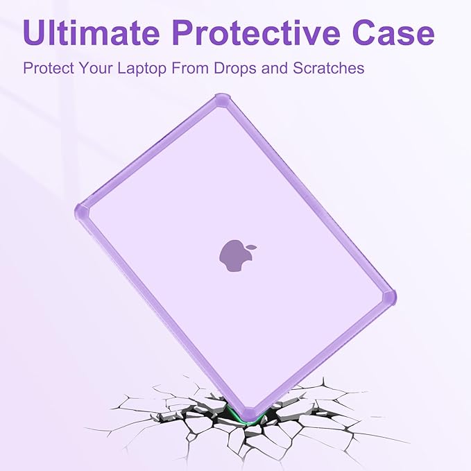 MOSISO Compatible with MacBook Pro 13 inch Case M2 2025-2016 A2338 M1 A2251 A2289 A2159 A1989 A1708 A1706, Anti-Cracking Heavy Duty Plastic TPU Bumper Hard Case&Keyboard Skin&Screen Film, Purple