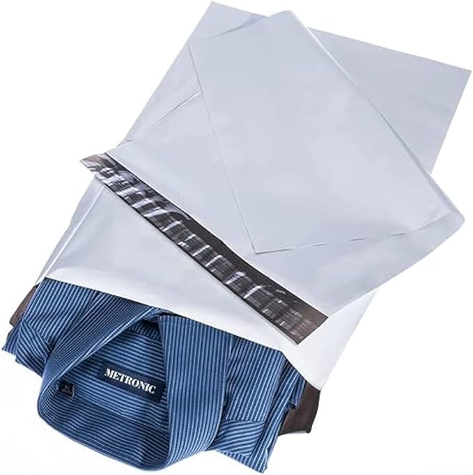Metronic Poly Mailers 12x15.5 200 Pack White, Medium Size Shipping Bags for Clothing, Strong Self-Seal Mailers Poly Bags Shipping Envelopes, Thick Mailing Bags Package Bags for Small Business in Bulk
