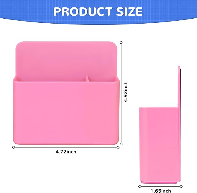 Magnetic Dry Erase Marker Holder, Magnetic Pen Marker Holder for Whiteboard, Fridge, Locker Accessories, School, Office, Home, Magnet Pen Cup,1 Pack, Pink
