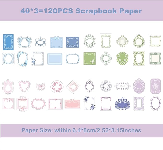 Maxleaf 120pcs Vintage Scrapbooking Letter Writing Paper for Journaling Supplies, Aesthetic Decorative Craft Material Paper for Junk Journals Planner Scrapbook