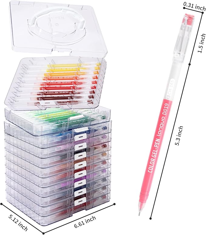 Gel Pens For Coloring, 99 Pack Colored Pens for Black Paper & White Paper, 0.6MM Fine Point Pens for Coloring, Writing, Drawing, Journaling, Note Taking, School, Office, Home