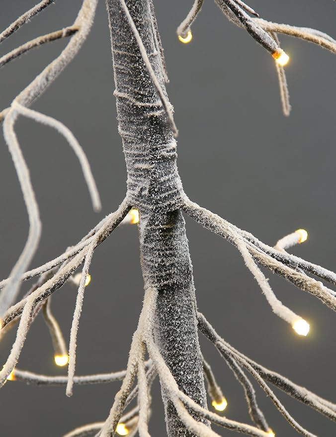 LIGHTSHARE 4 ft. Snowy Fir Tree, 112 LED Lights, for Indoor and Outdoor Use, Warm White, for Home Festival Party Christmas (4FT)