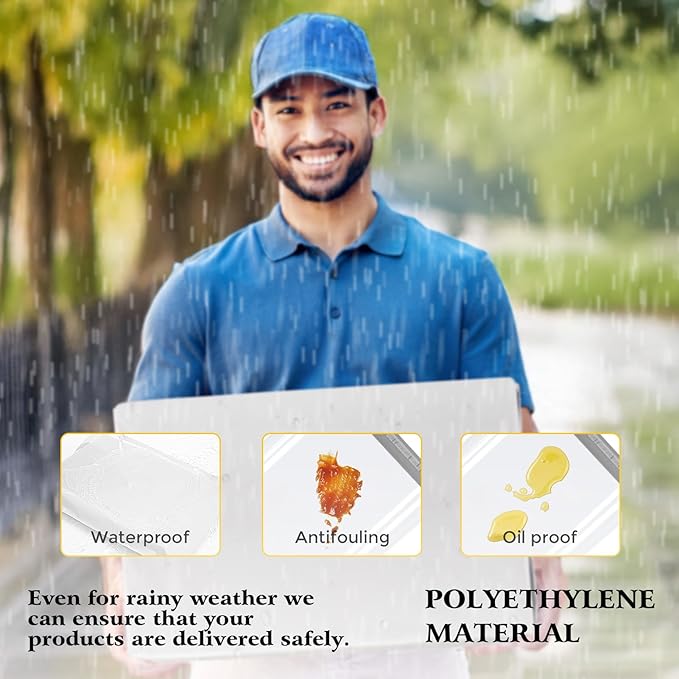 Metronic 25Pcs Poly Mailers 17.7x22 Inch,Large Shipping Bags for Clothes Bulk,Strong Self Adhesive Shipping Envelopes for Small Business,Waterproof Mailing Envelopes for Packaging White