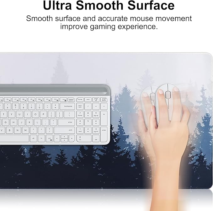 Large Gaming Mouse Pad & Extended XXL Computer Game Mouse Mat, Long Desk Pad with Stitched Edges for Keyboard,Home Office Gaming Work Big Desk Pad (35.4x15.7x0.12IN, 90x40CM),Style C