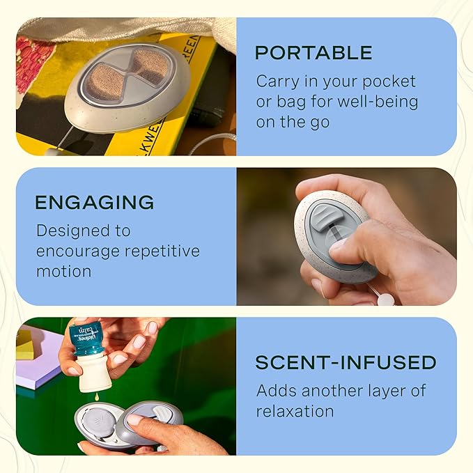 Lifelines Scent-Infused Grounding Stones, 2-Pack, Gravity Pack - Portable Fidgets for Adults with Essential Oil Blend & Diffusion Stones for Sensory Immersion - Calming Waterless Passive Diffuser