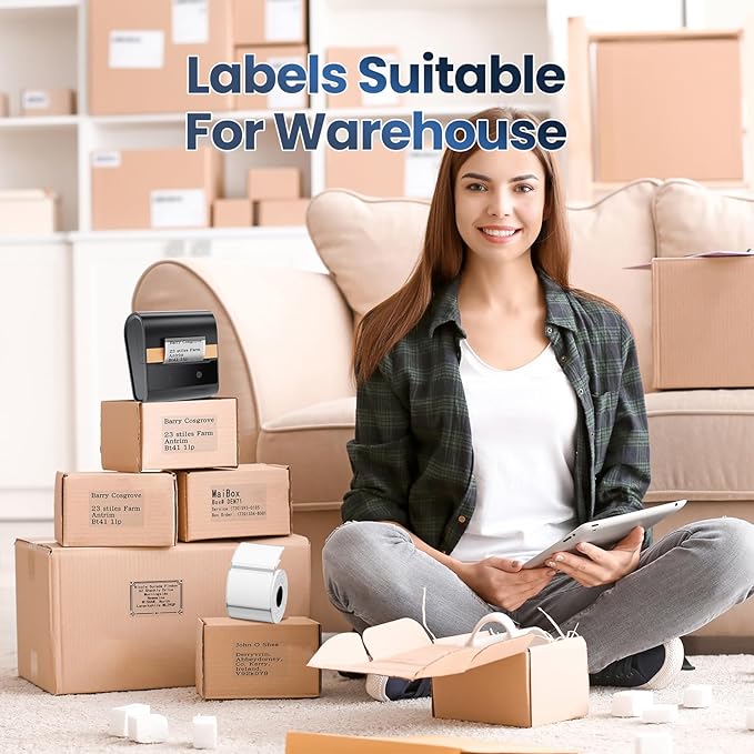 M260 Clear Thermal Labels 1.57'' x 1.18'' (40 x 30 mm), Multi-Purpose Adhesive Transparent Thermal Labels Compatible with Label Maker M110/ M220/ M221/ M120/ M200/M150/M100, 230 Labels/Roll