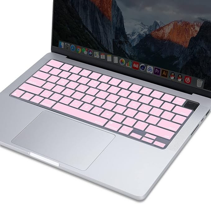 MOSISO Keyboard Cover Skin Compatible with MacBook Air 15 inch M3 A3114 M2 A2941/Air 13.6 A3113 A2681/Pro 14/16 M4 M3 M2 M1, Dusty Pink