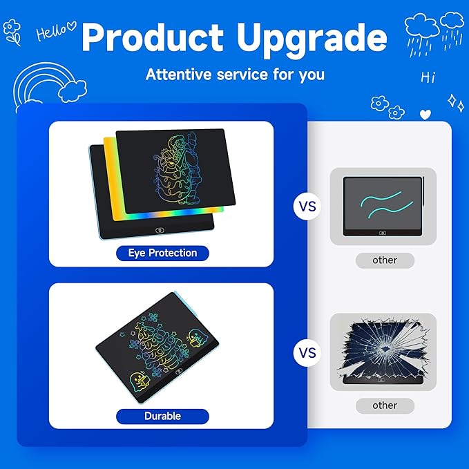 LCD Writing Tablet for Kids - 16 inch Colorful Doodle Board Drawing Pad Christmas Birthday Gifts School Supplies Educational Learning Toys for Boys Girls Age 3-8 (Blue)