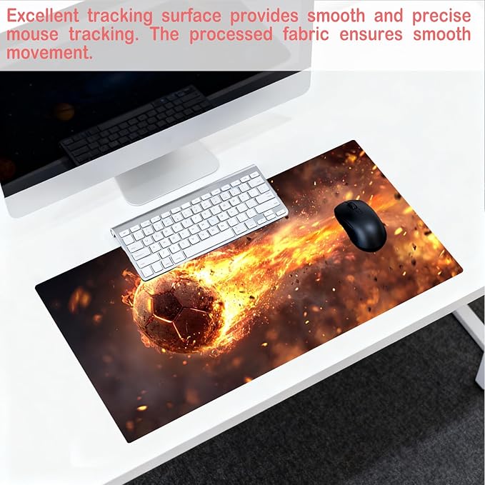 Nuxovilar Professional Large Mouse Pad & Computer Game Mouse Mat (35.4x15.7IN, Fiery Orb Art) (90 * 40cm Fiery Orb)