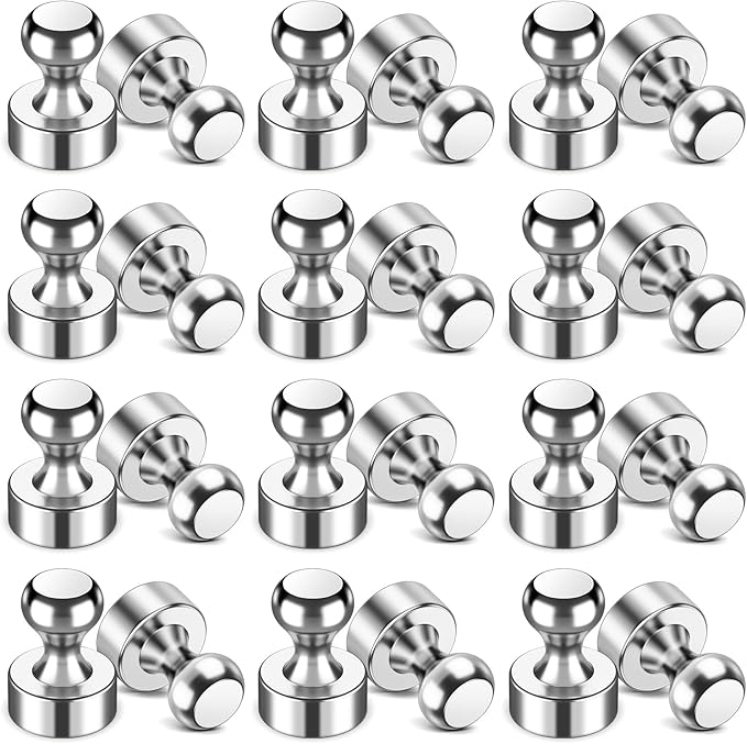 VNDUEEY 24Pcs Fridge Magnet Refrigerator Magnets Adults, Strong Metal Magnets for Whiteboard, Magnet Fridge, Decorative Magnets for Kitchen, Office, School, Locker, Map, Cruise