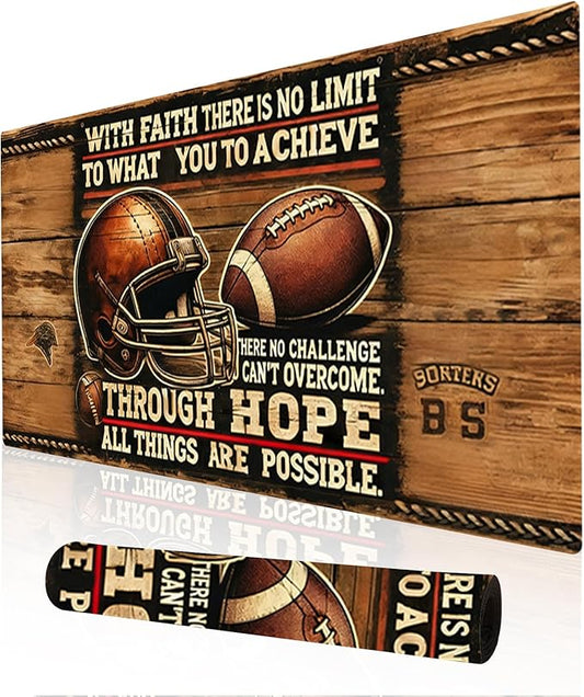 Nuxovilar Professional Large Mouse Pad & Computer Game Mouse Mat (35.4x15.7IN, Vintage Motorcycle Helmet Art) (90 * 40cm Vintage Motorcycle Helmet)