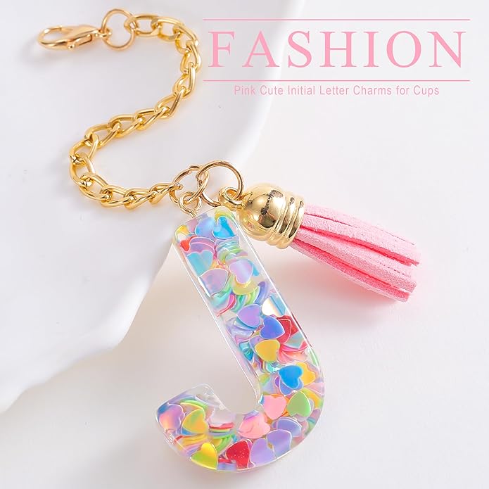 Letter Charm Accessories for Stanley Cup 1 PCS Cute Initial Keychain Handle Charm for Stanley Tumbler for Women
