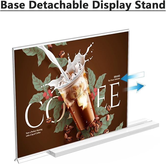 MaxGear 8.5 X 11 Acrylic Sign Holder Horizontal 2Pack, Double Sided Display Stand, Clear Table Sign Holders Flyer Menu Holders, Plastic Paper Holder Picture Frame for Office, Store, Restaurant