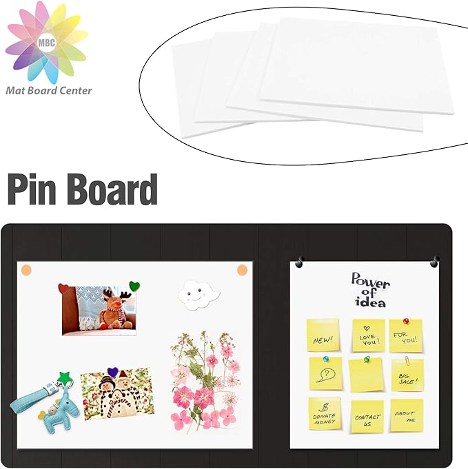 Mat Board Center, Pack of 10 Acid-Free Foam Boards, 18x24 inch White Foam Boards, 1/8" Thick