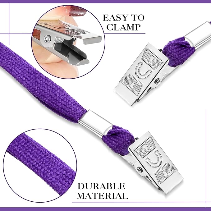Marspark 50 Sets Clear Name Tags with Lanyard, Lanyards for ID Badges Reusable Strap with ID Holder Plastic Name Badges for Adults Business School Church Conference (Purple)