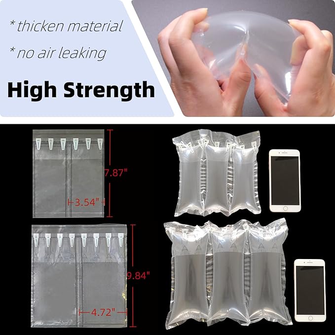 Packing Air Pillows for Shipping 600 Count Packaging Air Bags Inflatable Shipping Supplies Box Filler Alternative to Packing Peanuts, Purse Stuffers for Shape 4.72" x 9.84"