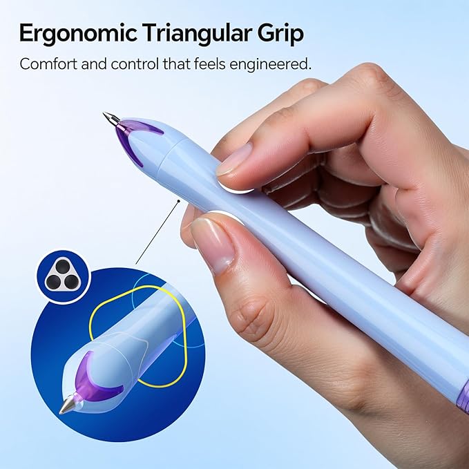 WRITECH Retractable Gel Ink Pens: 0.5mm Fine Point 3 in 1 Multi Colored Pen Black Blue Red, 4ct with 4 Refills No Smear Assorted Colors Min 3 for Smooth Writing Journaling Drawing