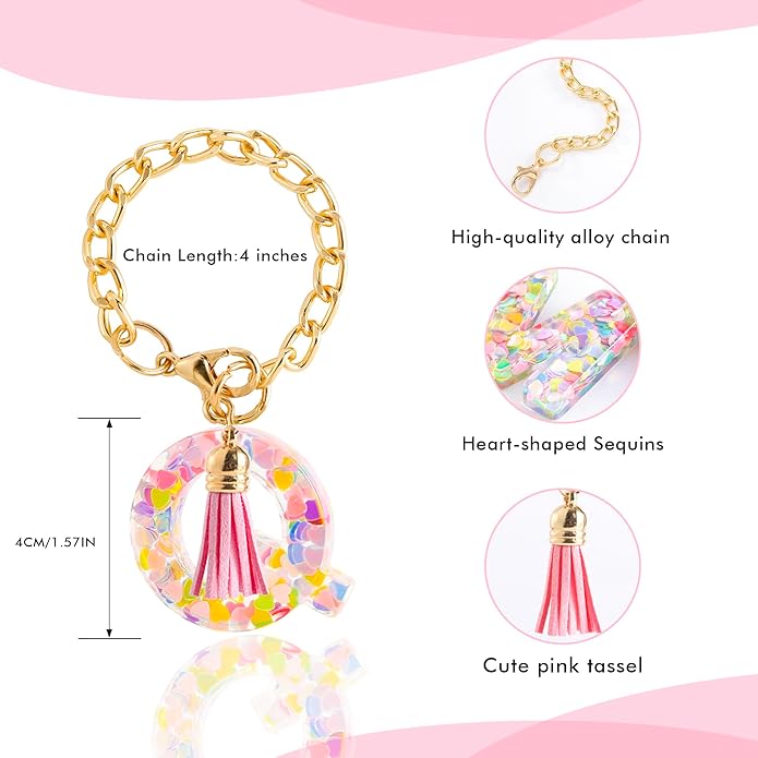 Letter Charm Accessories for Stanley Cup 1 PCS Cute Initial Keychain Handle Charm for Stanley Tumbler for Women